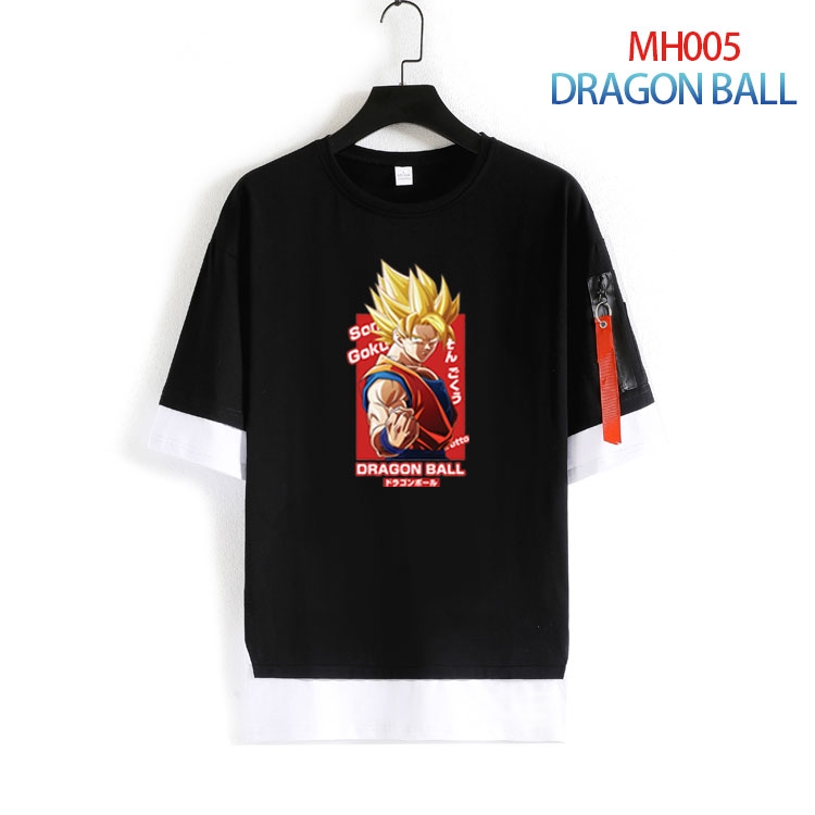 DRAGON BALL Cotton round neck fake two loose T-shirts from S to 4XL MH-005-4