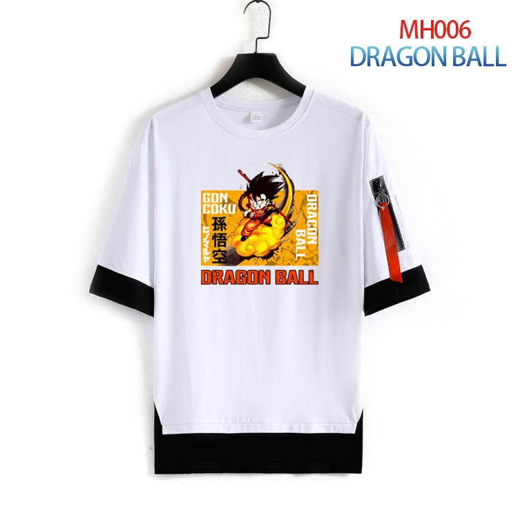 DRAGON BALL Cotton round neck fake two loose T-shirts from S to 4XL  MH-006-3