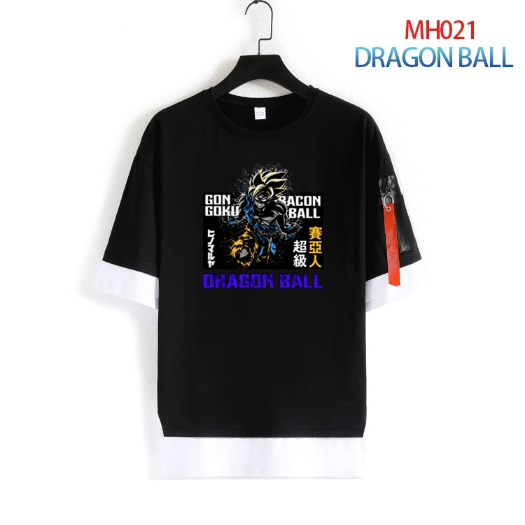 DRAGON BALL Cotton round neck fake two loose T-shirts from S to 4XL MH-021-4