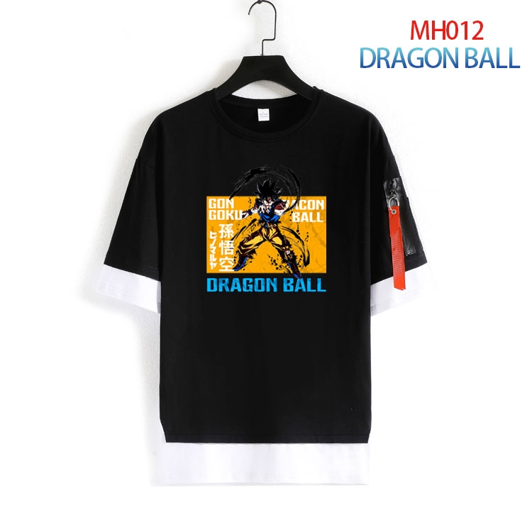 DRAGON BALL Cotton round neck fake two loose T-shirts from S to 4XL MH-012-4