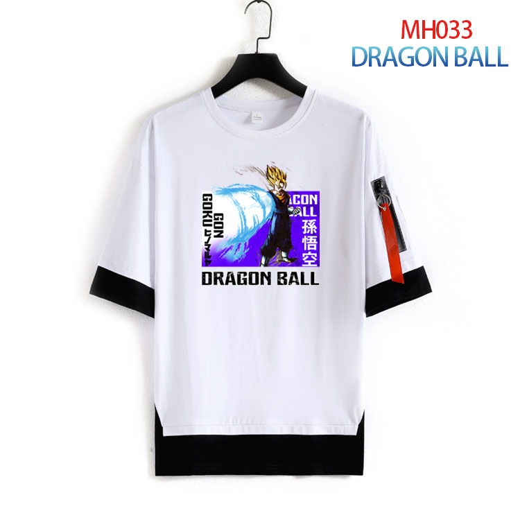 DRAGON BALL Cotton round neck fake two loose T-shirts from S to 4XL  MH-033-3