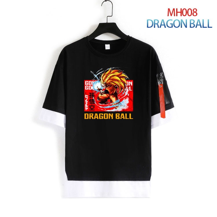 DRAGON BALL Cotton round neck fake two loose T-shirts from S to 4XL MH-008-4