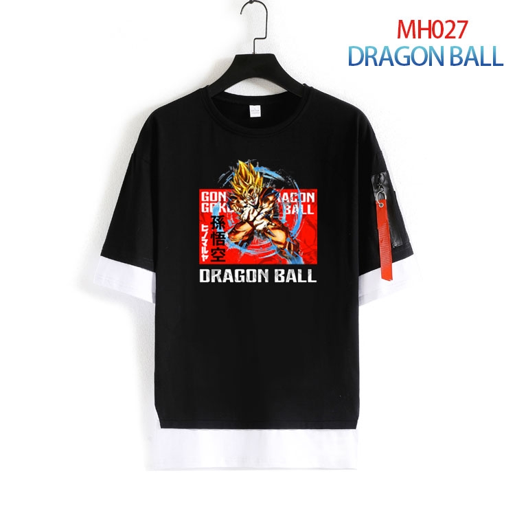 DRAGON BALL Cotton round neck fake two loose T-shirts from S to 4XL MH-027-4