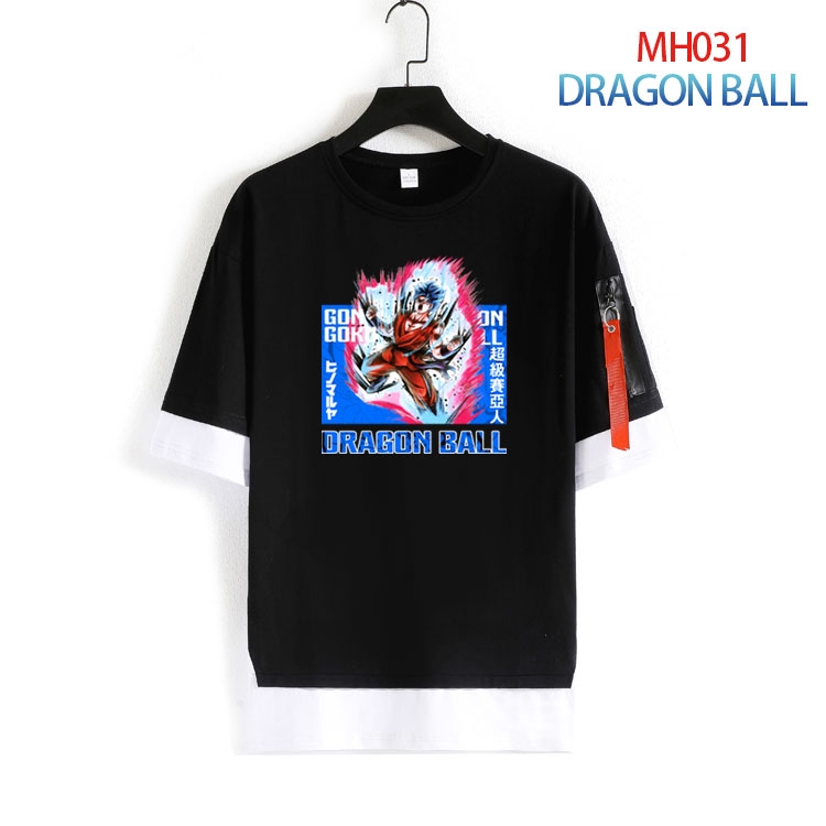 DRAGON BALL Cotton round neck fake two loose T-shirts from S to 4XL MH-031-4