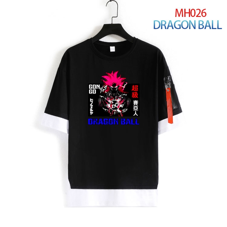 DRAGON BALL Cotton round neck fake two loose T-shirts from S to 4XL MH-026-4