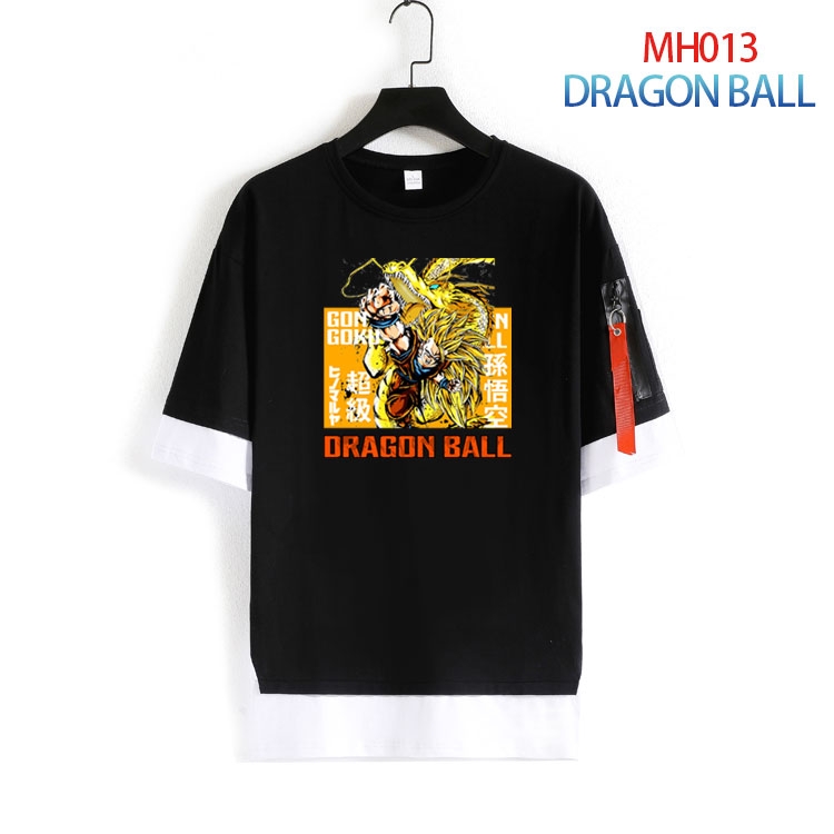 DRAGON BALL Cotton round neck fake two loose T-shirts from S to 4XL MH-013-4