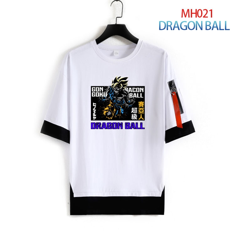 DRAGON BALL Cotton round neck fake two loose T-shirts from S to 4XL MH-023-4