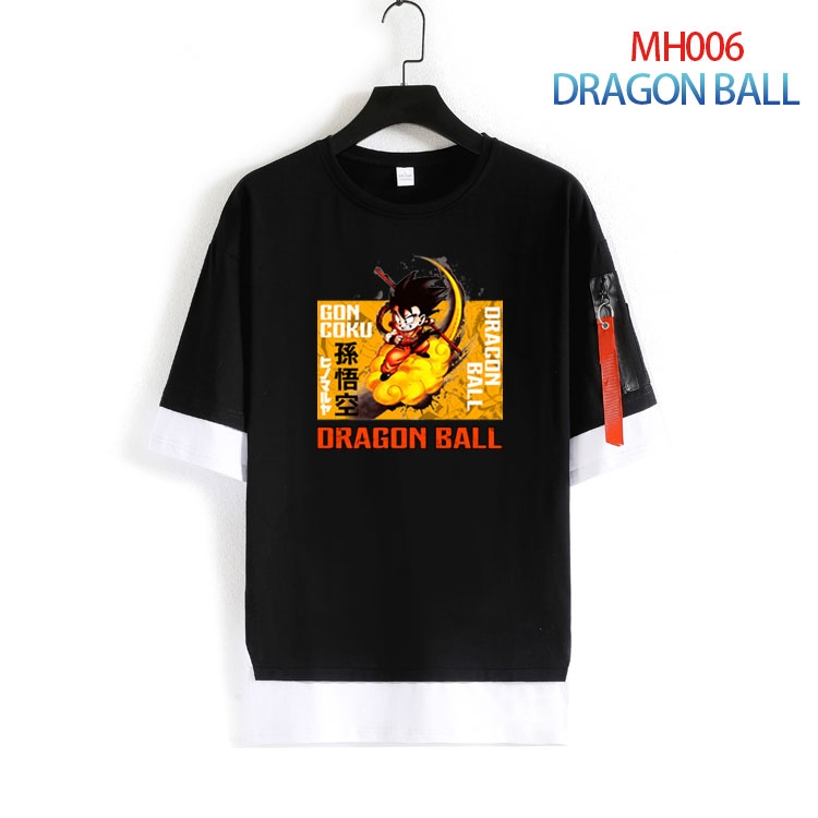 DRAGON BALL Cotton round neck fake two loose T-shirts from  S to 4XL MH-006-4