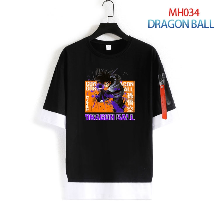 DRAGON BALL Cotton round neck fake two loose T-shirts from S to 4XL MH-034-4