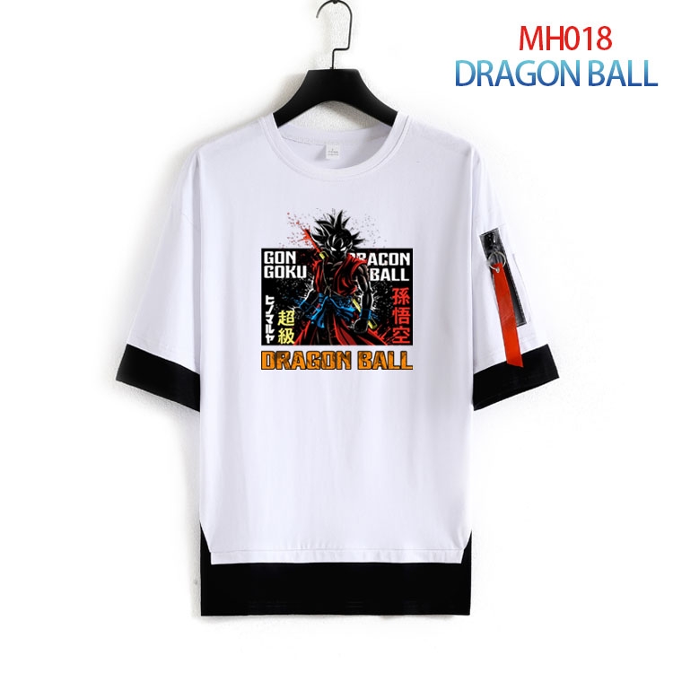 DRAGON BALL Cotton round neck fake two loose T-shirts from S to 4XL MH-018-3