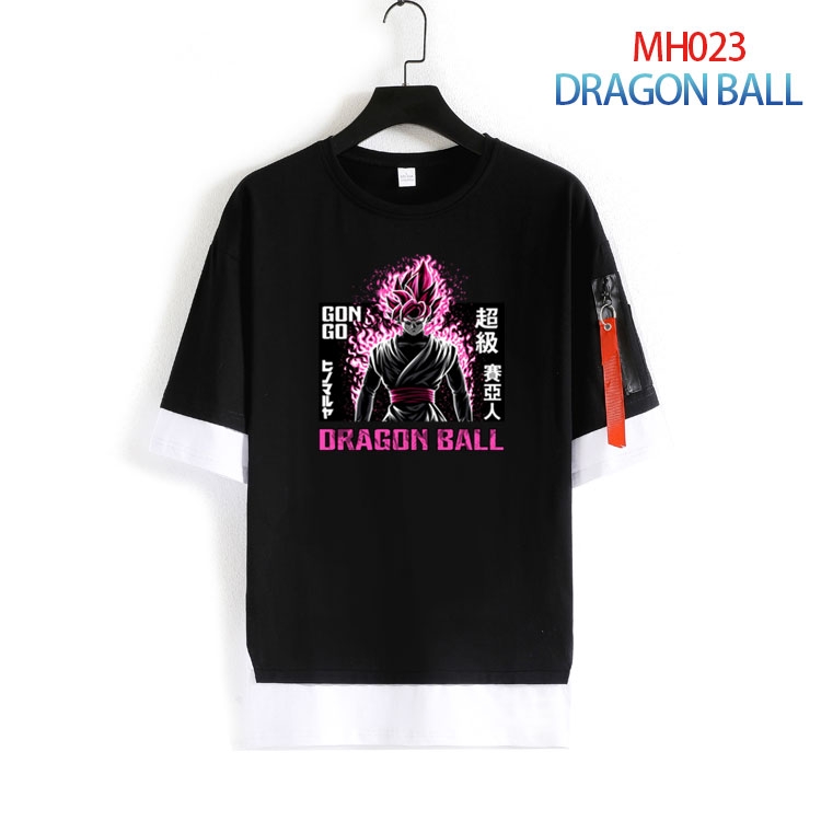 DRAGON BALL Cotton round neck fake two loose T-shirts from S to 4XL  MH-023-4
