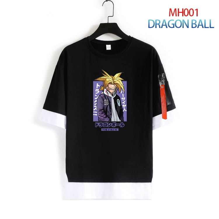 DRAGON BALL Cotton round neck fake two loose T-shirts from S to 4XL MH-001-4
