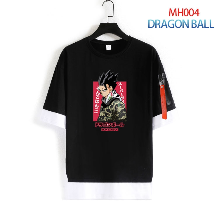 DRAGON BALL Cotton round neck fake two loose T-shirts from S to 4XL MH-004-4