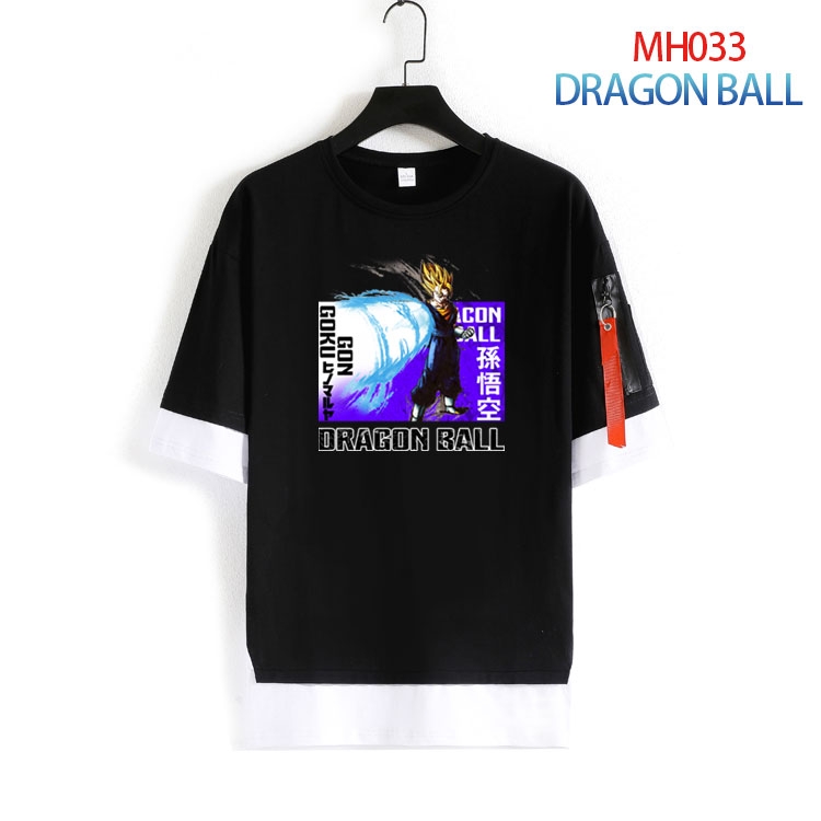 DRAGON BALL Cotton round neck fake two loose T-shirts from S to 4XL MH-033-4