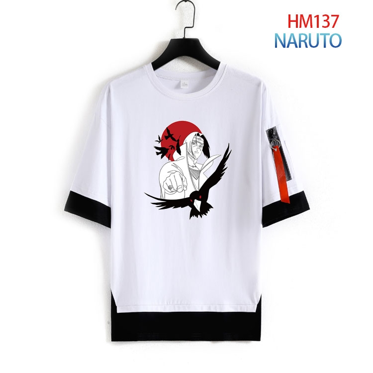 Naruto Cotton round neck fake two loose T-shirts from S to 4XL  HM-137-3