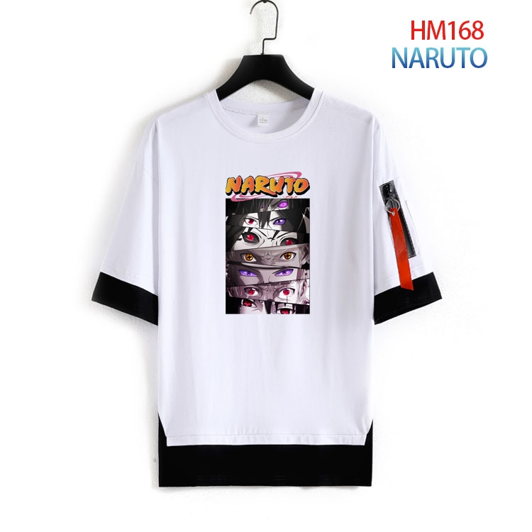 Naruto Cotton round neck fake two loose T-shirts from S to 4XL HM-168-3