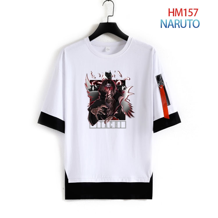 Naruto Cotton round neck fake two loose T-shirts from S to 4XL   HM-157-3