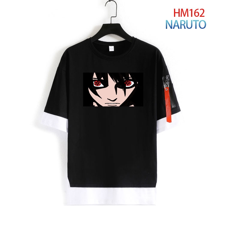 Naruto Cotton round neck fake two loose T-shirts from S to 4XL   HM-162-4