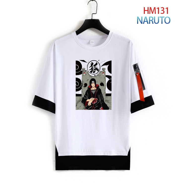 Naruto Cotton round neck fake two loose T-shirts from S to 4XL HM-131-3