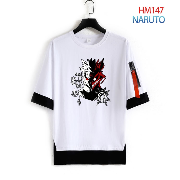 Naruto Cotton round neck fake two loose T-shirts from S to 4XL HM-147-3