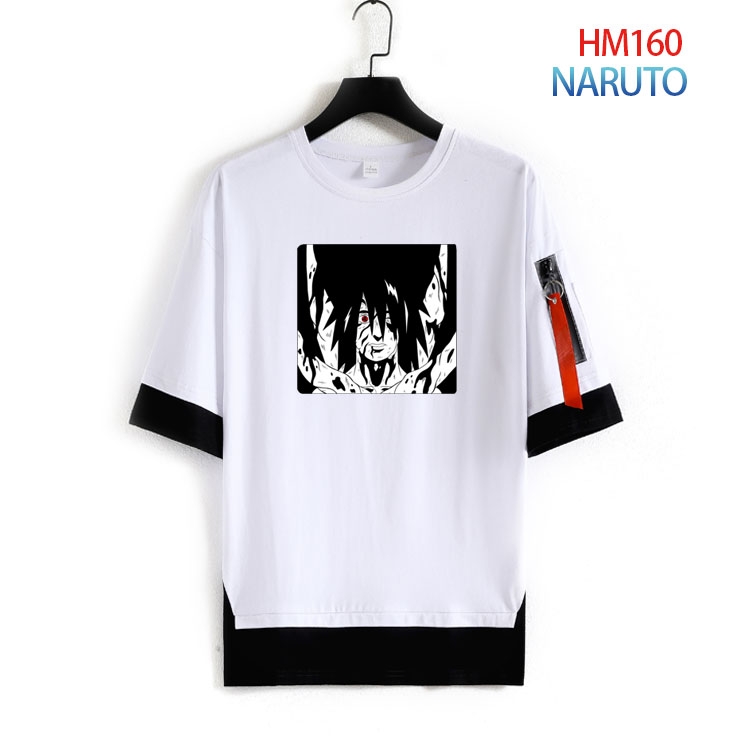 Naruto Cotton round neck fake two loose T-shirts from S to 4XL   HM-160-3