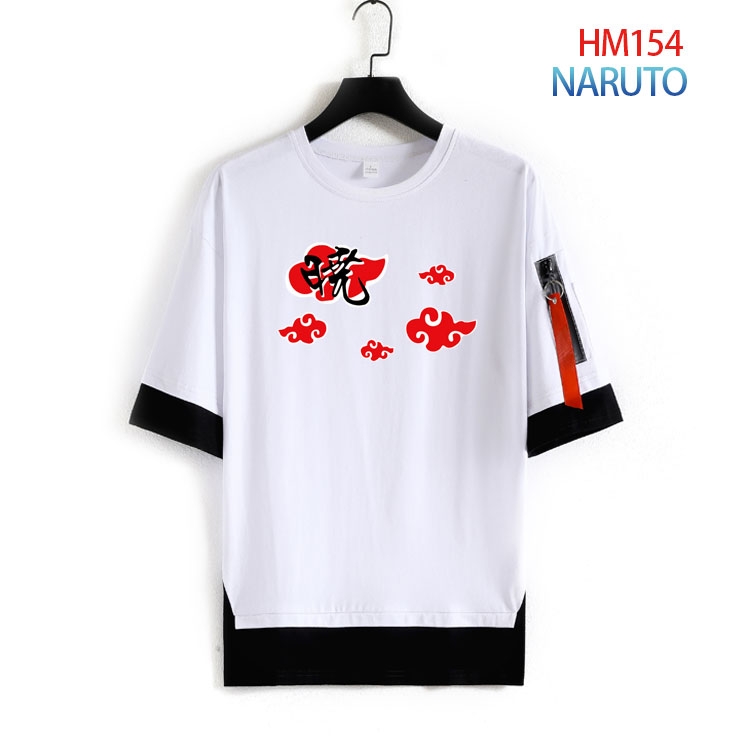 Naruto Cotton round neck fake two loose T-shirts from S to 4XL HM-154-3