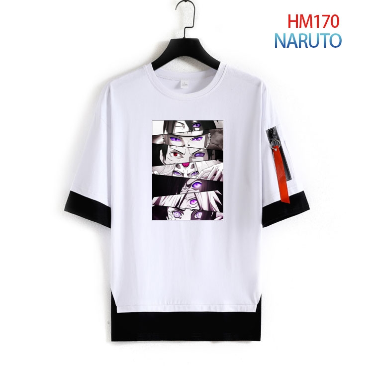 Naruto Cotton round neck fake two loose T-shirts from S to 4XL HM-170-3