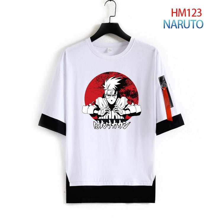 Naruto Cotton round neck fake two loose T-shirts from S to 4XL  HM-123-3