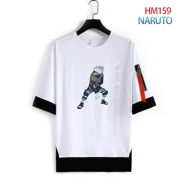 Naruto Cotton round neck fake two loose T-shirts from S to 4XL  HM-159-3