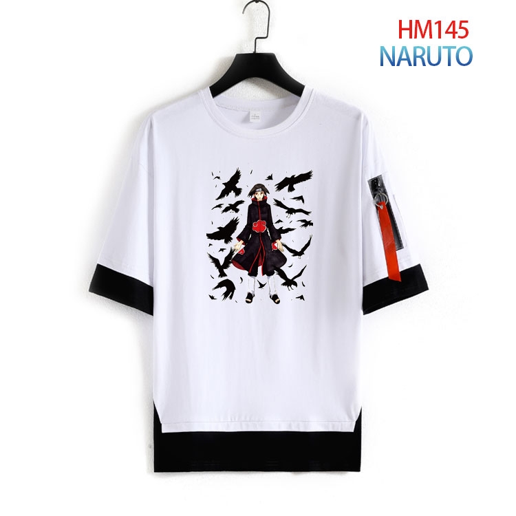 Naruto Cotton round neck fake two loose T-shirts from S to 4XL  HM-145-3