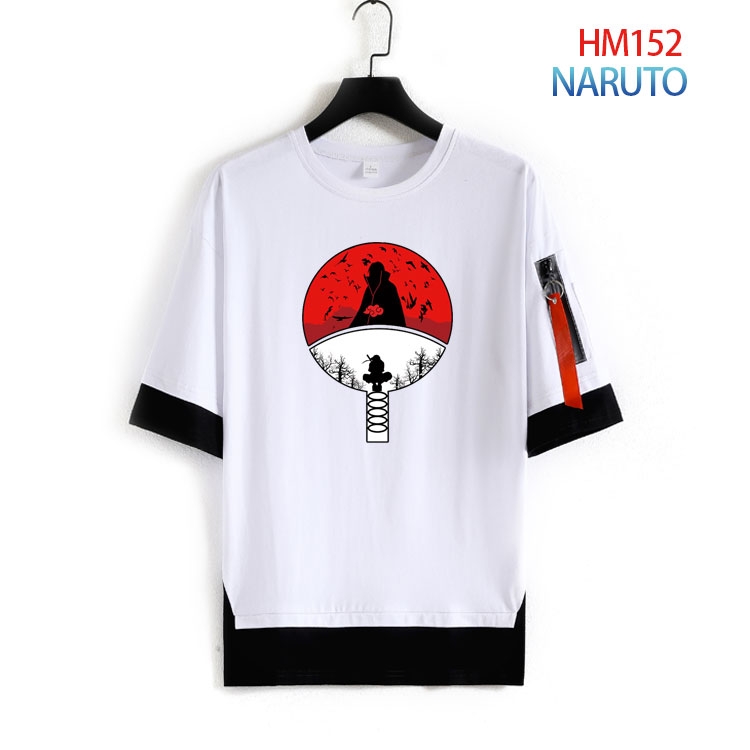 Naruto Cotton round neck fake two loose T-shirts from S to 4XL HM-152-3