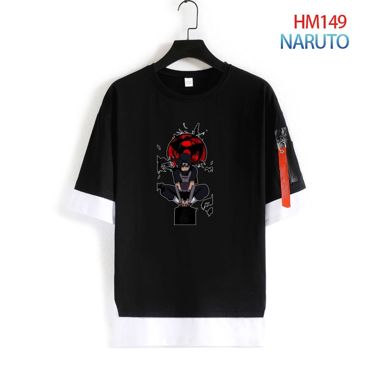 Naruto Cotton round neck fake two loose T-shirts from S to 4XL HM-149-4