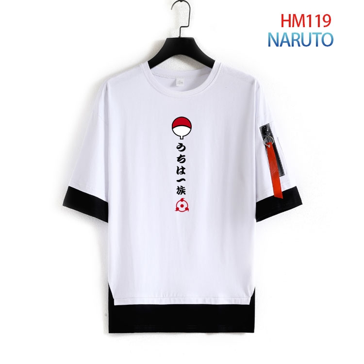 Naruto Cotton round neck fake two loose T-shirts from S to 4XL HM-119-3