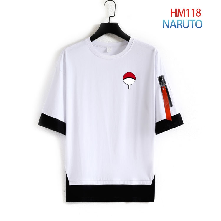 Naruto Cotton round neck fake two loose T-shirts from S to 4XL  HM-118-3