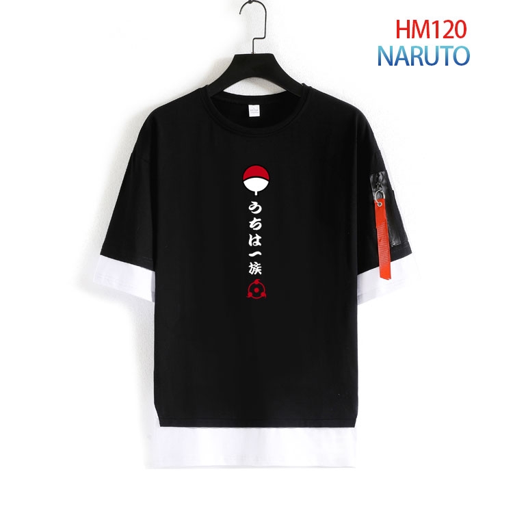 Naruto Cotton round neck fake two loose T-shirts from S to 4XL  HM-120-4