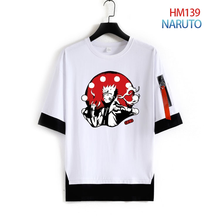 Naruto Cotton round neck fake two loose T-shirts from S to 4XL  HM-139-3