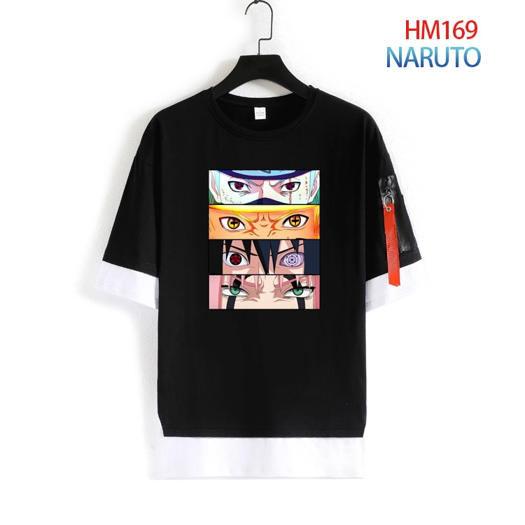 Naruto Cotton round neck fake two loose T-shirts from S to 4XL  HM-169-4