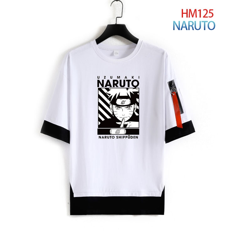 Naruto Cotton round neck fake two loose T-shirts from S to 4XL HM-125-3