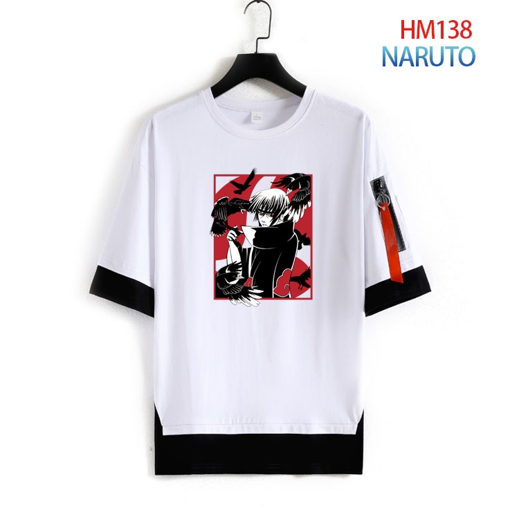 Naruto Cotton round neck fake two loose T-shirts from S to 4XL   HM-138-3