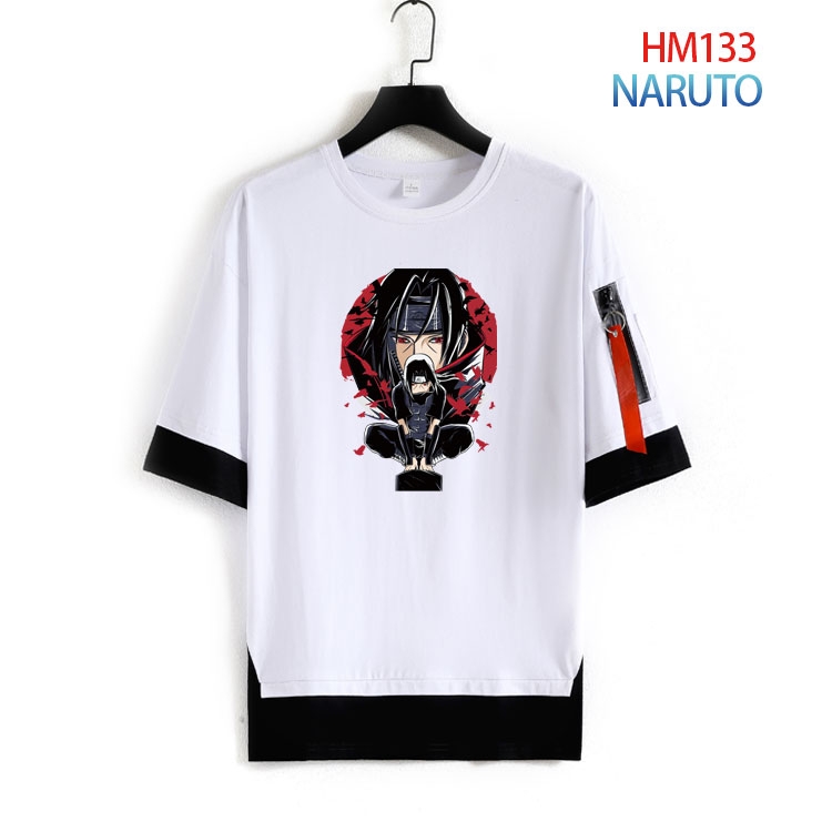 Naruto Cotton round neck fake two loose T-shirts from S to 4XL  HM-133-3