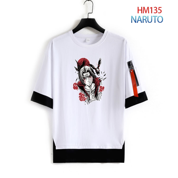 Naruto Cotton round neck fake two loose T-shirts from S to 4XL  HM-135-3