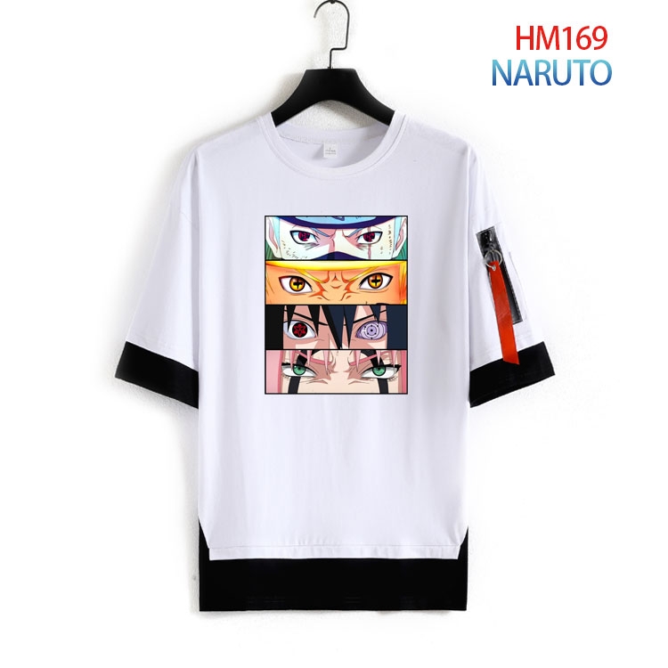 Naruto Cotton round neck fake two loose T-shirts from S to 4XL HM-169-3