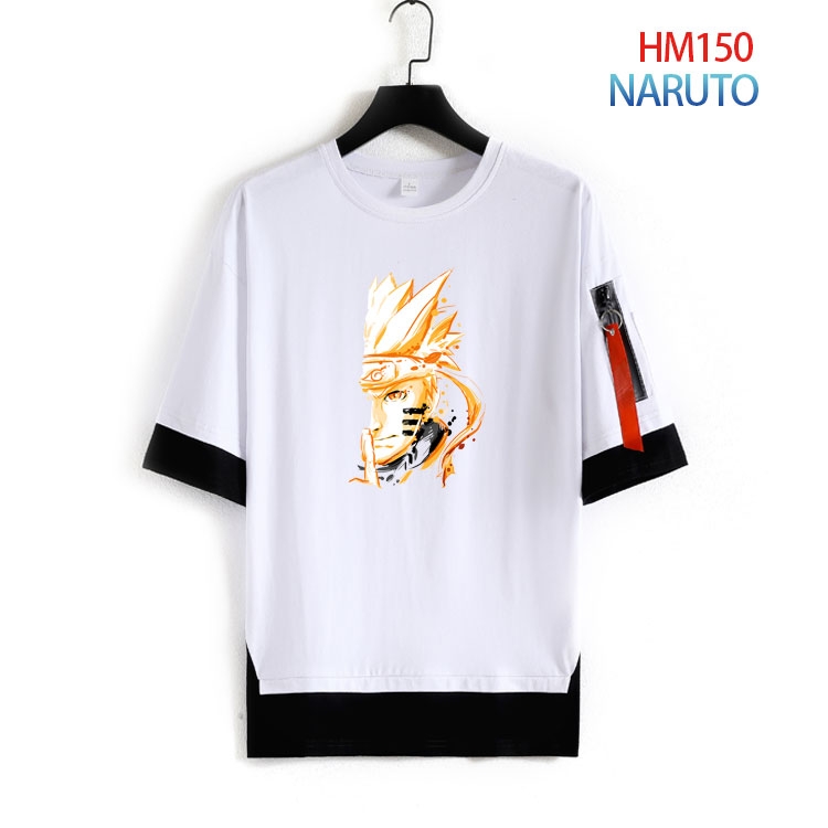 Naruto Cotton round neck fake two loose T-shirts from S to 4XL HM-150-3