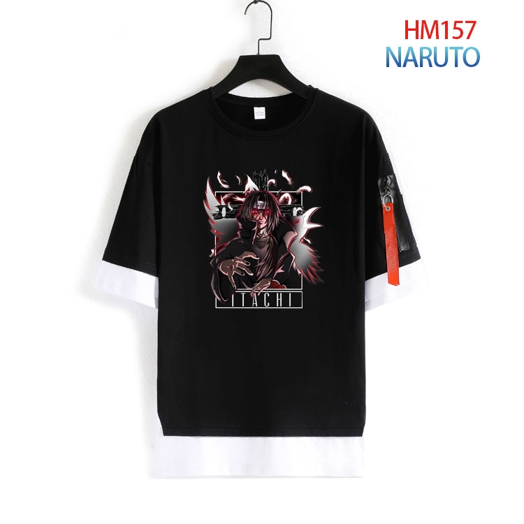 Naruto Cotton round neck fake two loose T-shirts from S to 4XL  HM-157-4