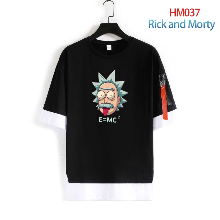 Rick and Morty round neck fake two loose T-shirts from S to 4XL  HM-037-4