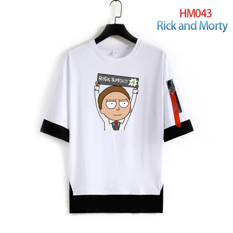 Rick and Morty round neck fake two loose T-shirts from  S to 4XL HM-043-3