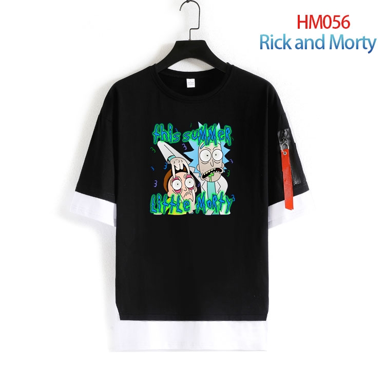 Rick and Morty round neck fake two loose T-shirts from S to 4XL  HM-056-4