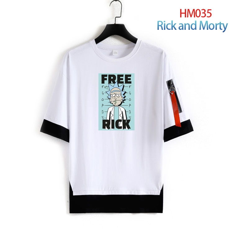 Rick and Morty round neck fake two loose T-shirts from S to 4XL   HM-035-3