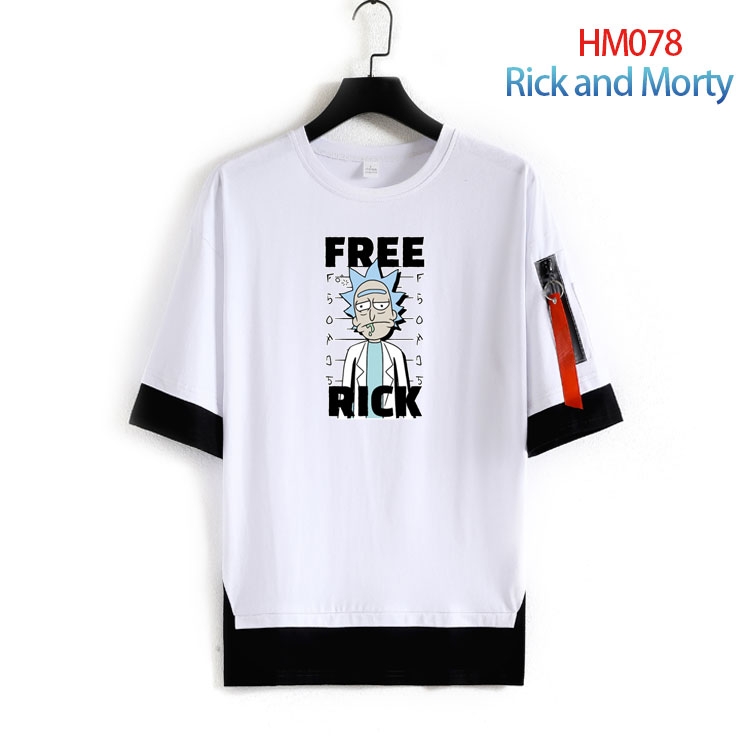 Rick and Morty round neck fake two loose T-shirts from S to 4XL   HM-078-3