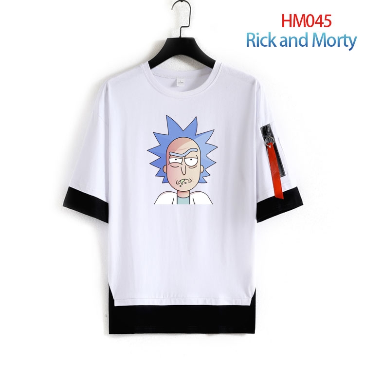 Rick and Morty round neck fake two loose T-shirts from S to 4XL   HM-045-3